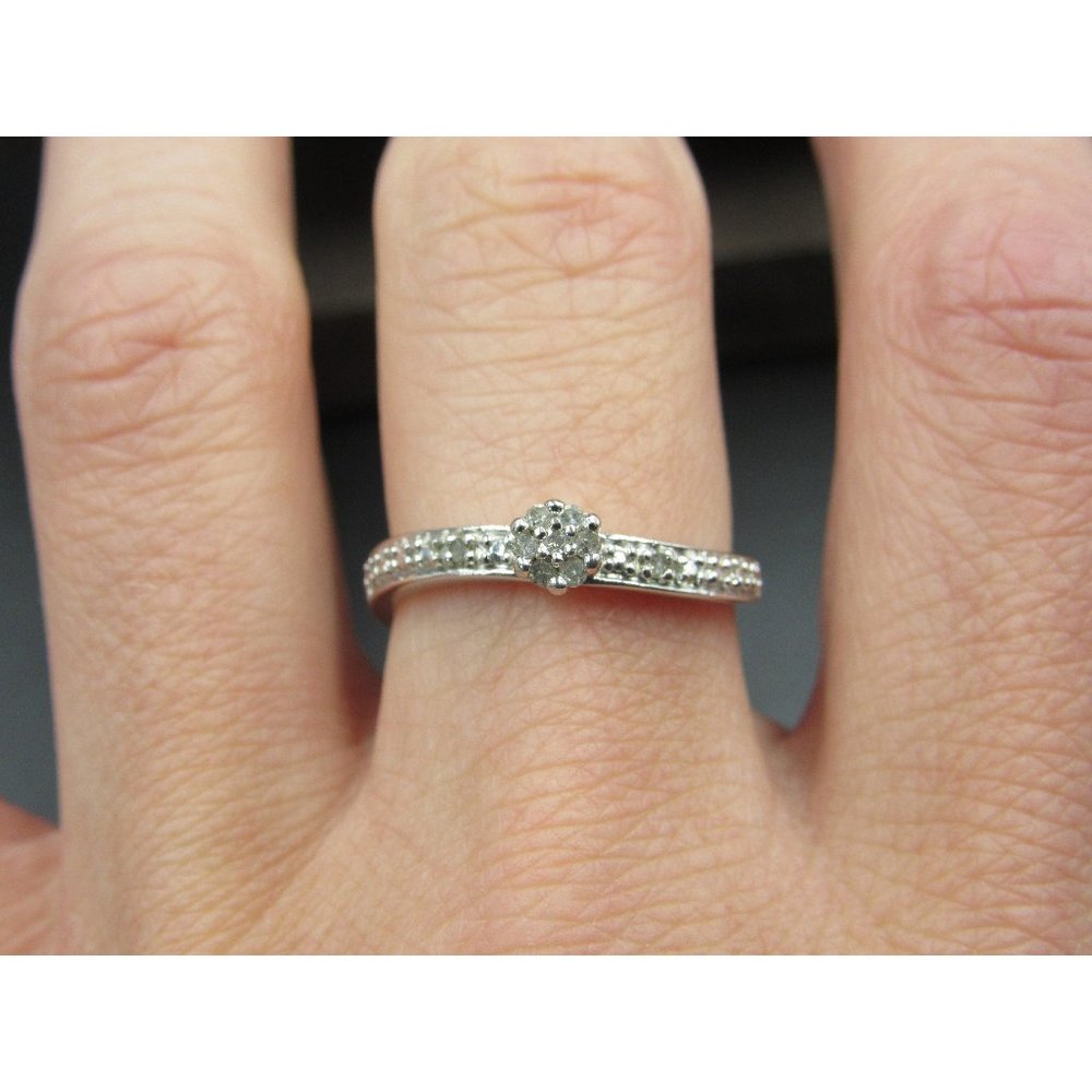 Size 8.25 Sterling Silver Tomorrow Diamonds Orb Band Ring